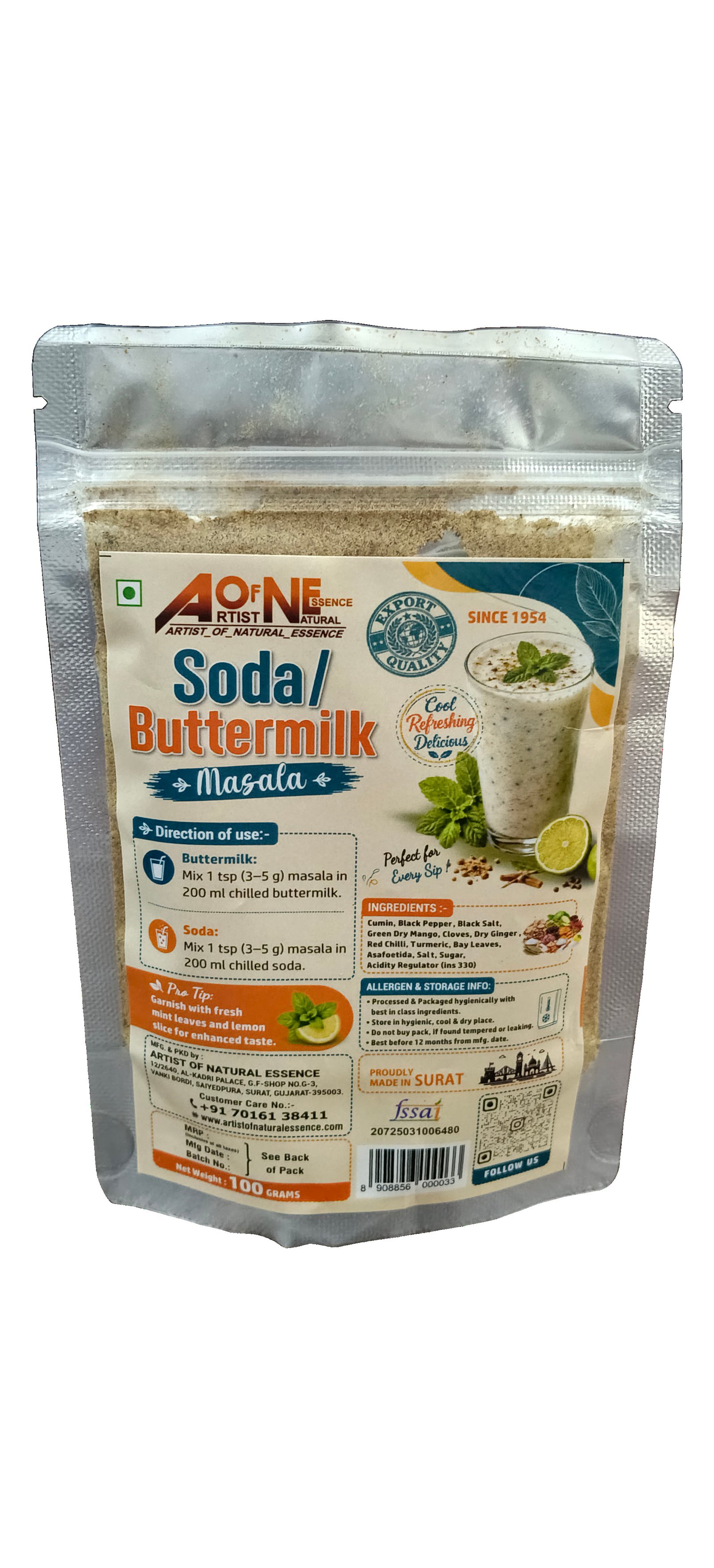 Artist of Natural Essence - Soda Buttermilk Masala 100g Pack